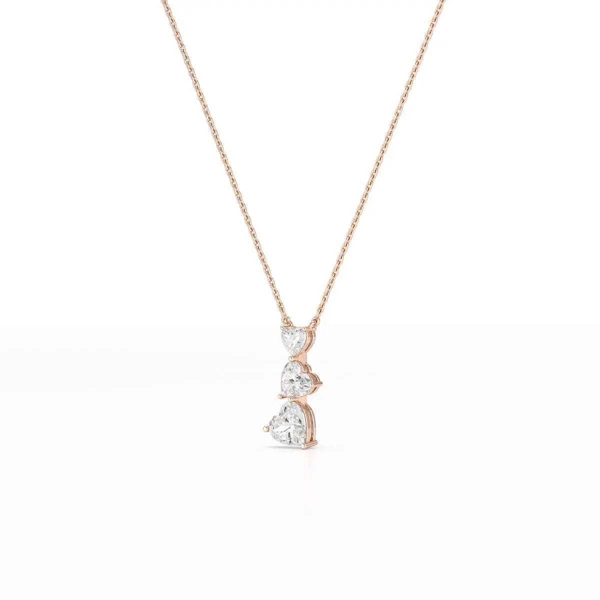 4.3 CT Heart Cut Lab Diamond Chain Pendant Jama Jewels