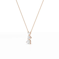 4.3 CT Heart Cut Lab Diamond Chain Pendant Jama Jewels