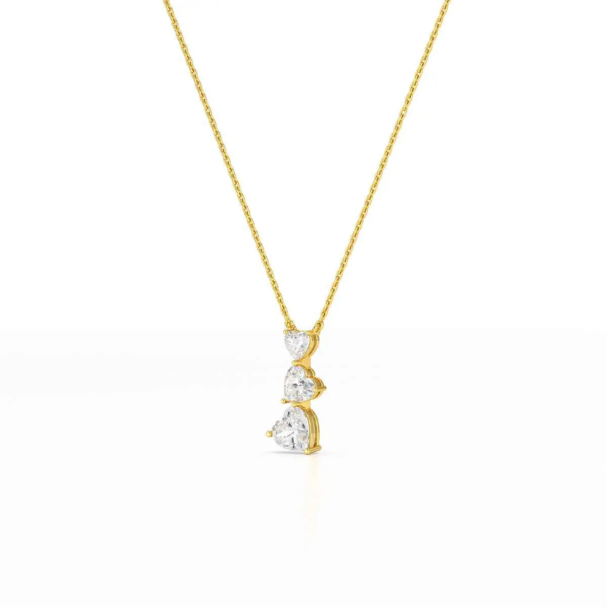 4.3 CT Heart Cut Lab Diamond Chain Pendant Jama Jewels