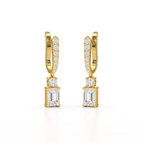 4.42 CT Emerald Cut Drop Lab Diamond Earring