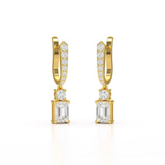 4.42 CT Emerald Cut Drop Lab Diamond Earring Jama Jewels