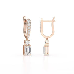 4.42 CT Emerald Cut Drop Lab Diamond Earring Jama Jewels