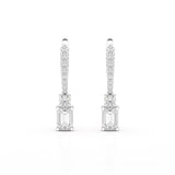 4.42 CT Emerald Cut Drop Lab Diamond Earring