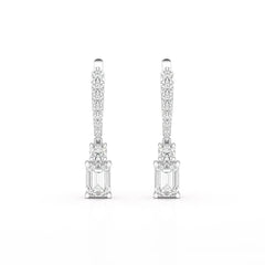 4.42 CT Emerald Cut Drop Lab Diamond Earring Jama Jewels