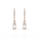 4.42 CT Emerald Cut Drop Lab Diamond Earring