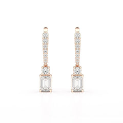 4.42 CT Emerald Cut Drop Lab Diamond Earring Jama Jewels