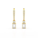4.42 CT Emerald Cut Drop Lab Diamond Earring