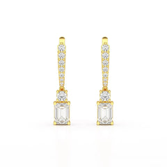 4.42 CT Emerald Cut Drop Lab Diamond Earring Jama Jewels