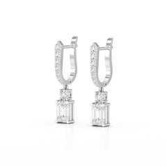 4.42 CT Emerald Cut Drop Lab Diamond Earring Jama Jewels