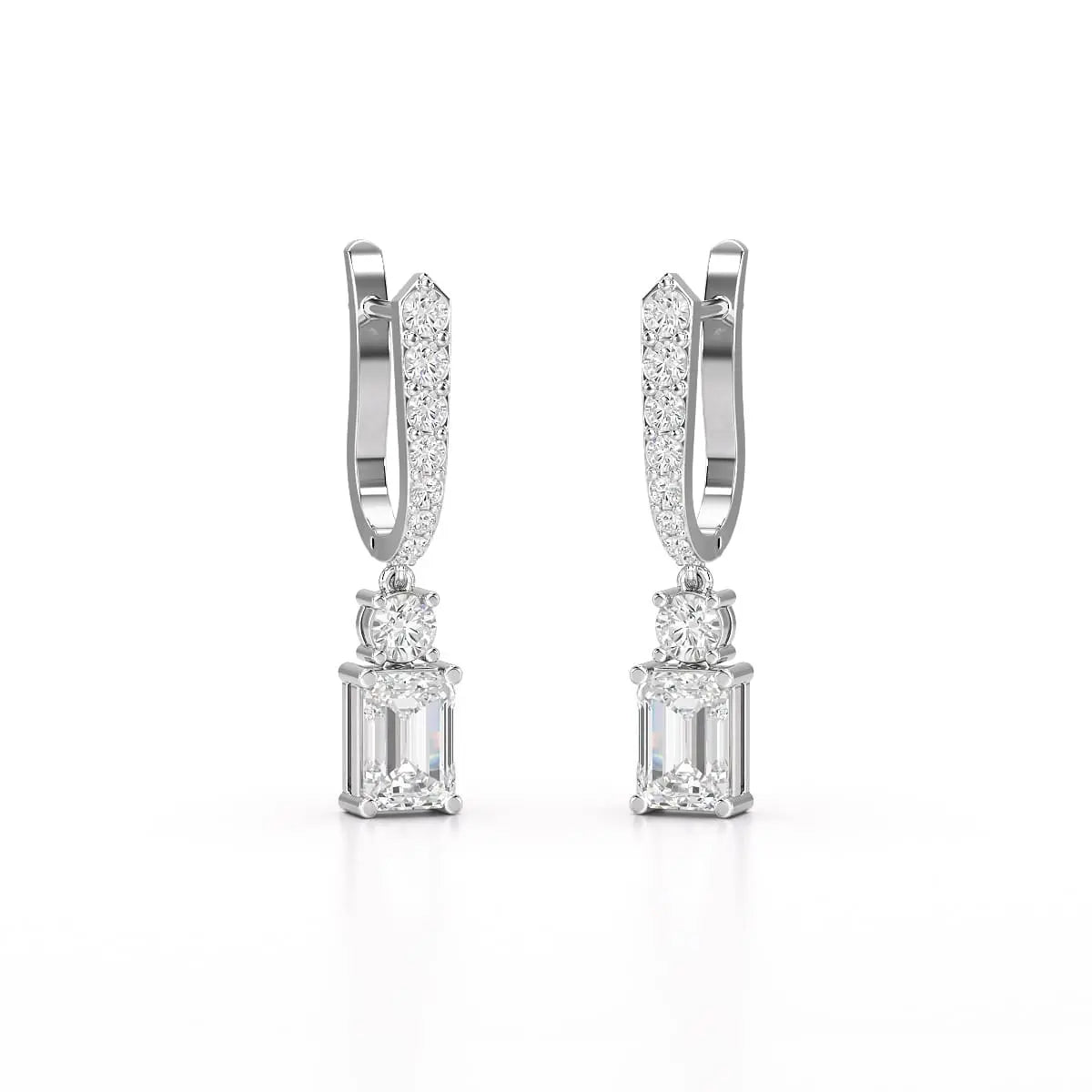 4.42 CT Emerald Cut Drop Lab Diamond Earring Jama Jewels