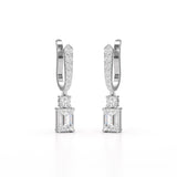 4.42 CT Emerald Cut Drop Lab Diamond Earring