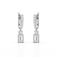 4.42 CT Emerald Cut Drop Lab Diamond Earring Jama Jewels