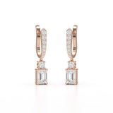 4.42 CT Emerald Cut Drop Lab Diamond Earring