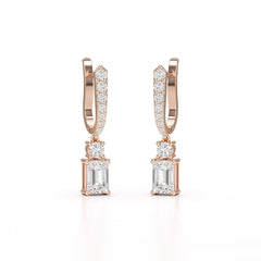 4.42 CT Emerald Cut Drop Lab Diamond Earring Jama Jewels