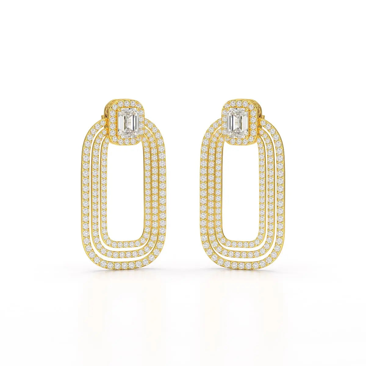 4.46 CT Lab Diamond Halo Drop Earrings Jama Jewels