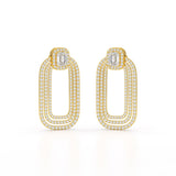 4.46 CT Lab Diamond Halo Drop Earrings