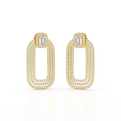 4.46 CT Lab Diamond Halo Drop Earrings Jama Jewels