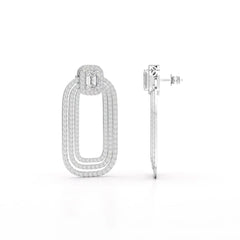 4.46 CT Lab Diamond Halo Drop Earrings Jama Jewels