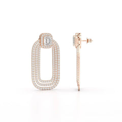 4.46 CT Lab Diamond Halo Drop Earrings Jama Jewels