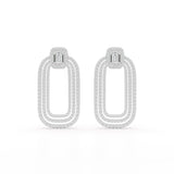 4.46 CT Lab Diamond Halo Drop Earrings