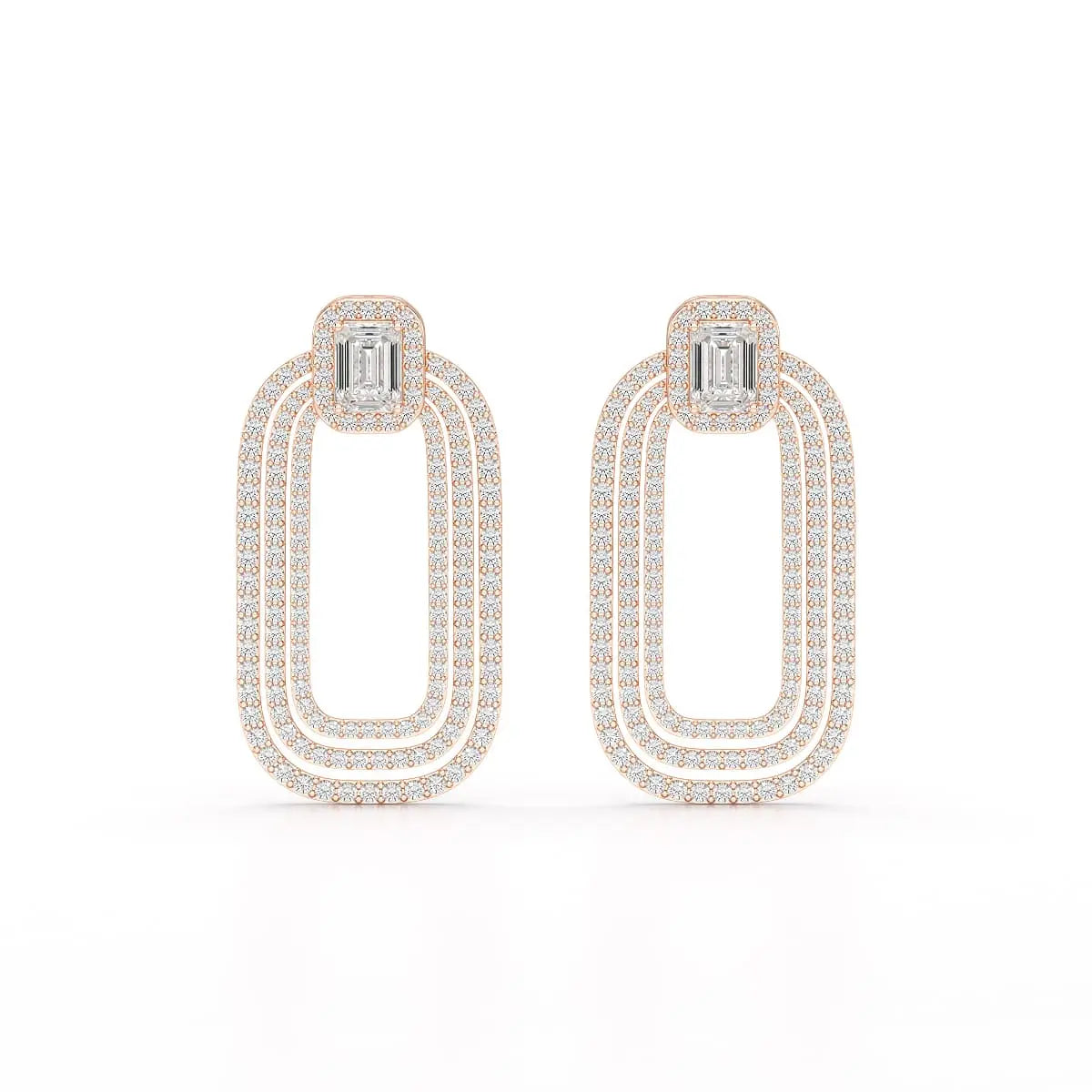 4.46 CT Lab Diamond Halo Drop Earrings Jama Jewels