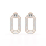 4.46 CT Lab Diamond Halo Drop Earrings
