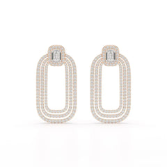 4.46 CT Lab Diamond Halo Drop Earrings Jama Jewels