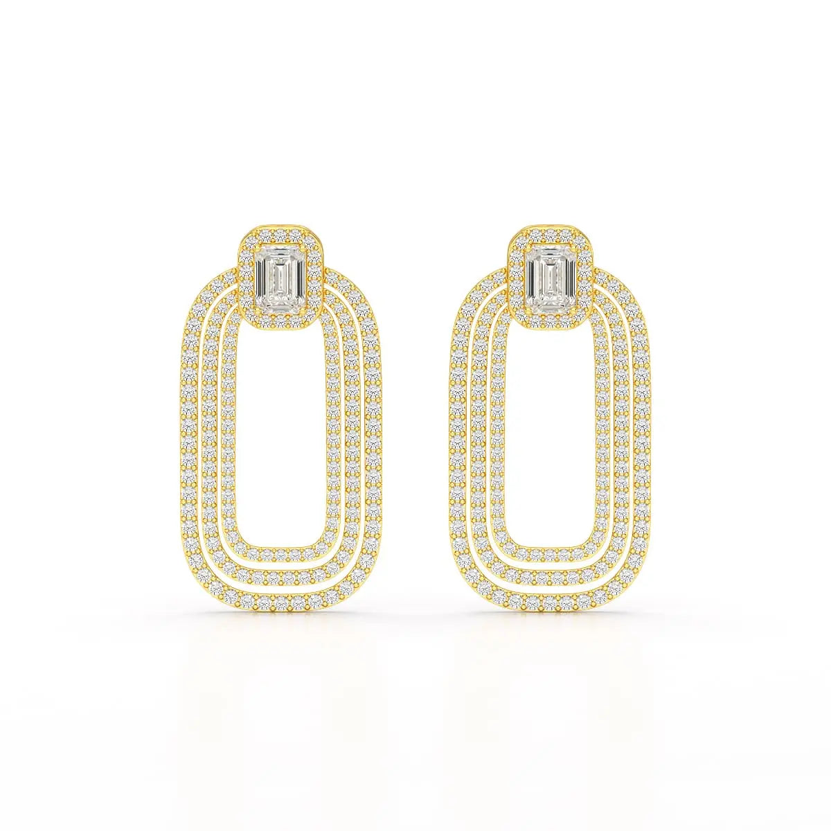 4.46 CT Lab Diamond Halo Drop Earrings Jama Jewels