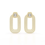 4.46 CT Lab Diamond Halo Drop Earrings