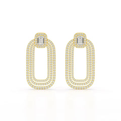 4.46 CT Lab Diamond Halo Drop Earrings Jama Jewels