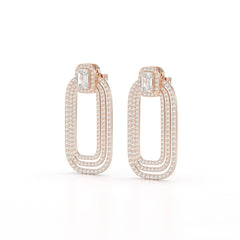 4.46 CT Lab Diamond Halo Drop Earrings Jama Jewels