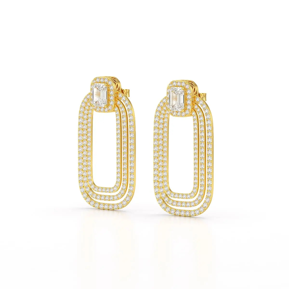 4.46 CT Lab Diamond Halo Drop Earrings Jama Jewels