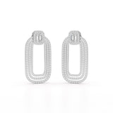 4.46 CT Lab Diamond Halo Drop Earrings