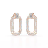 4.46 CT Lab Diamond Halo Drop Earrings