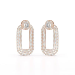 4.46 CT Lab Diamond Halo Drop Earrings Jama Jewels