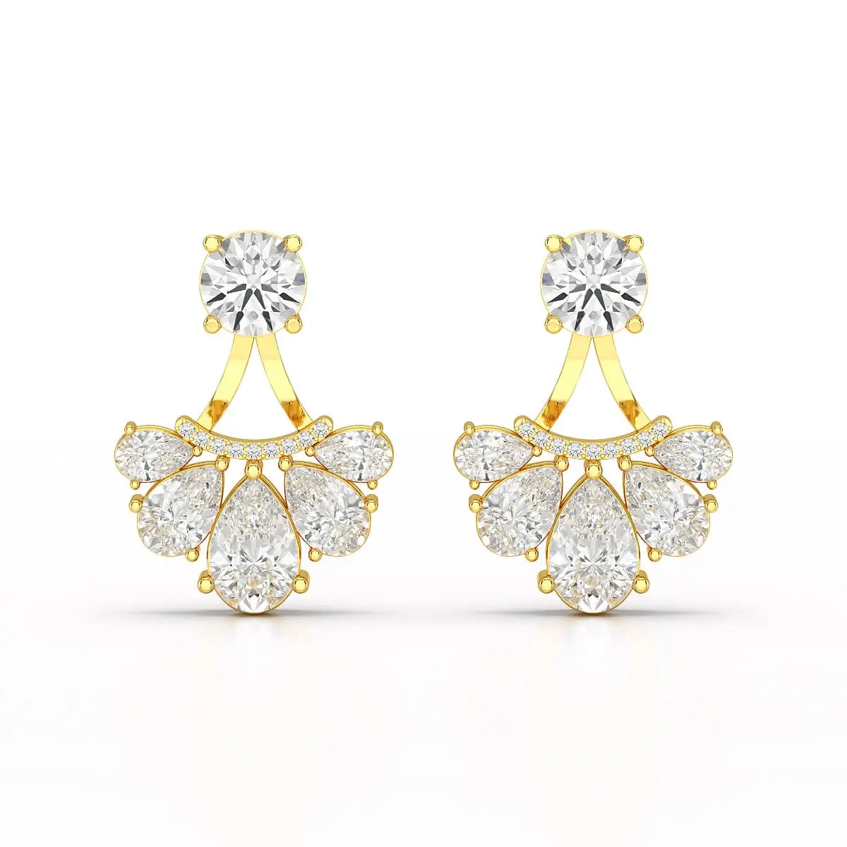 4.6 CT Lab Diamond Pear Cut Drop Earring