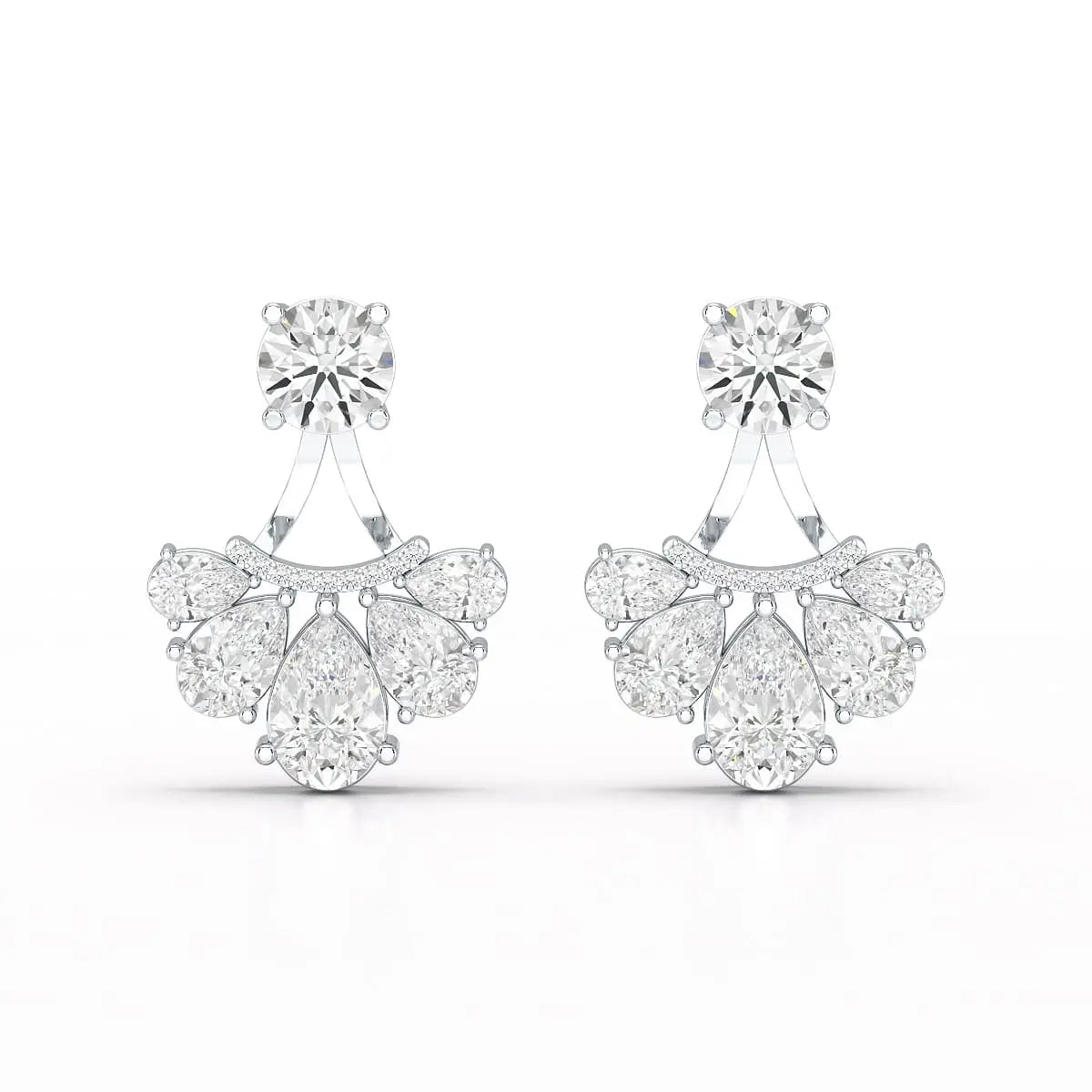 4.6 CT Lab Diamond Pear Cut Drop Earring