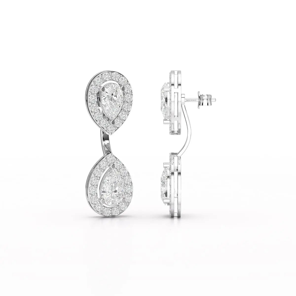 4.7 CT Lab Diamond Pear Drop Earring Jama Jewels