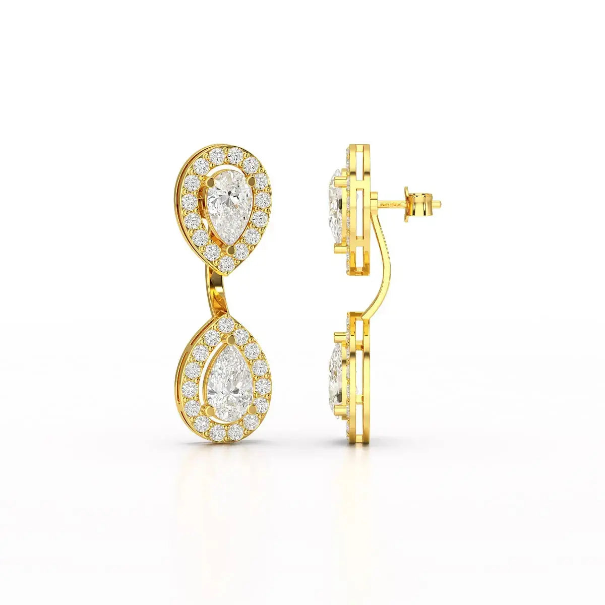 4.7 CT Lab Diamond Pear Drop Earring Jama Jewels