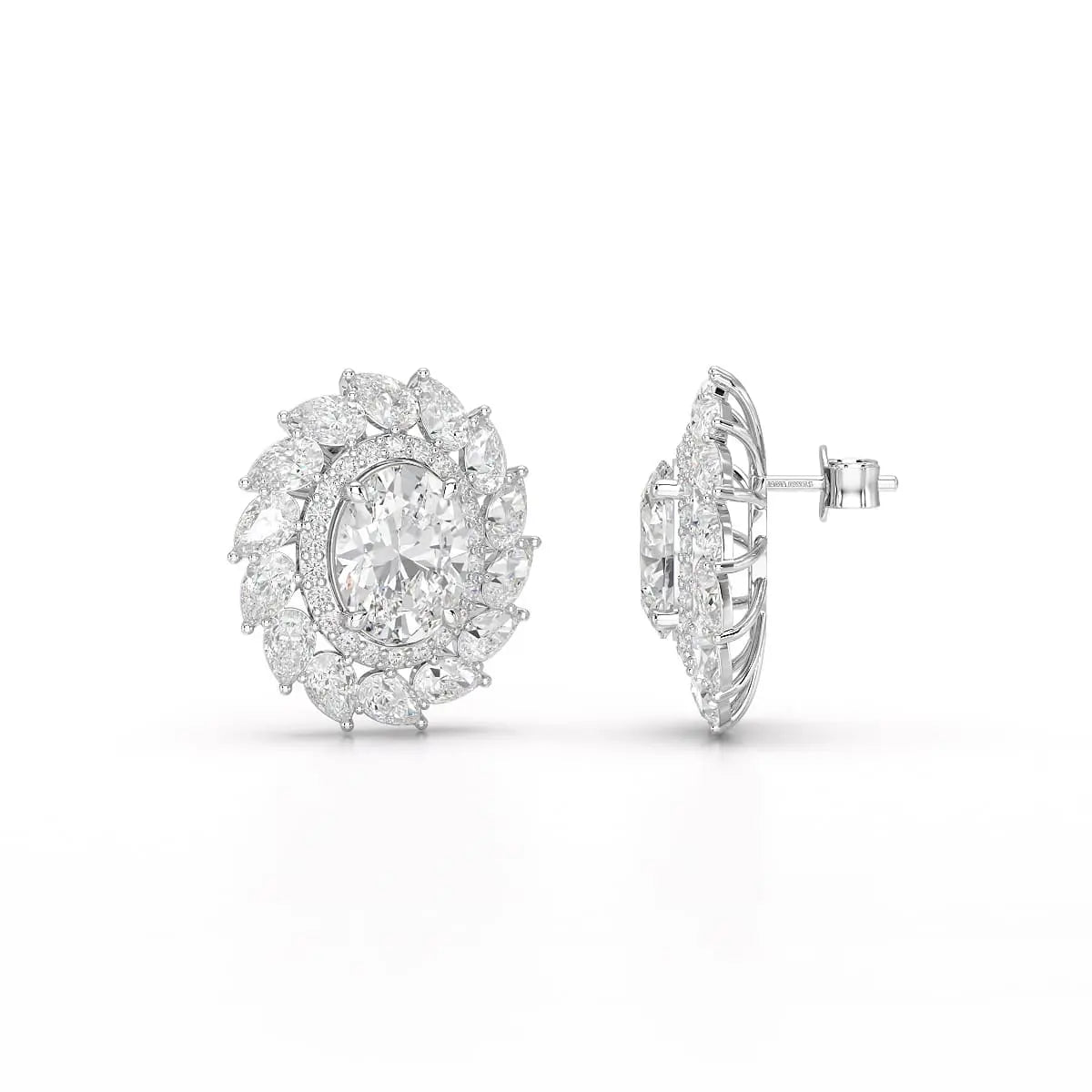 4.85 CT Lab Diamond Multi Shape Stud Earrings Jama Jewels