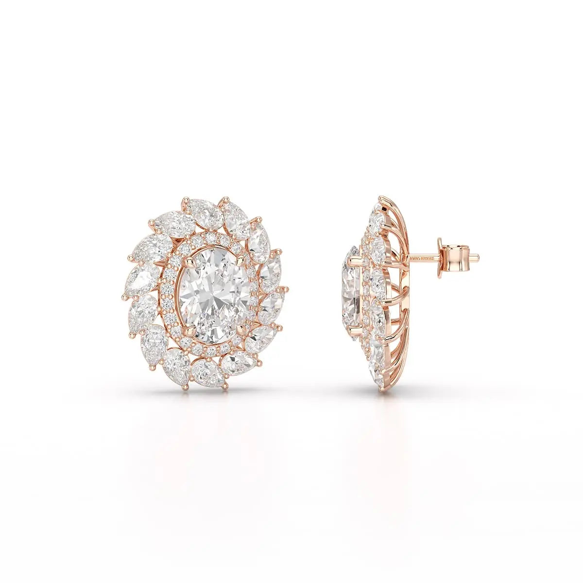 4.85 CT Lab Diamond Multi Shape Stud Earrings Jama Jewels
