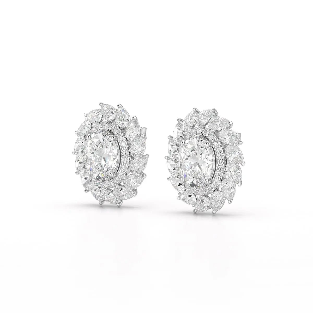 4.85 CT Lab Diamond Multi Shape Stud Earrings Jama Jewels