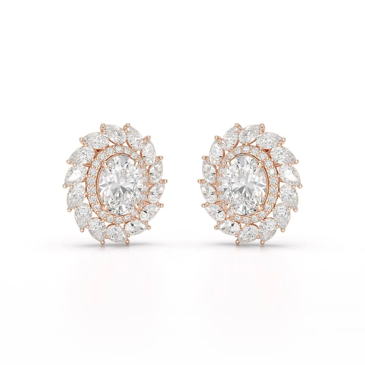 4.85 CT Lab Diamond Multi Shape Stud Earrings Jama Jewels