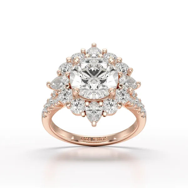 4.95 Carat Round Pear Lab Diamond Ring - Jama Jewels
