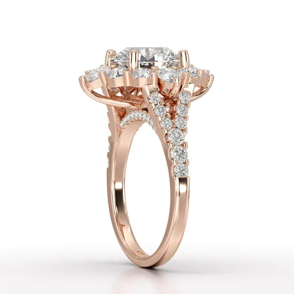4.95 Carat Round Pear Lab Diamond Ring - Jama Jewels