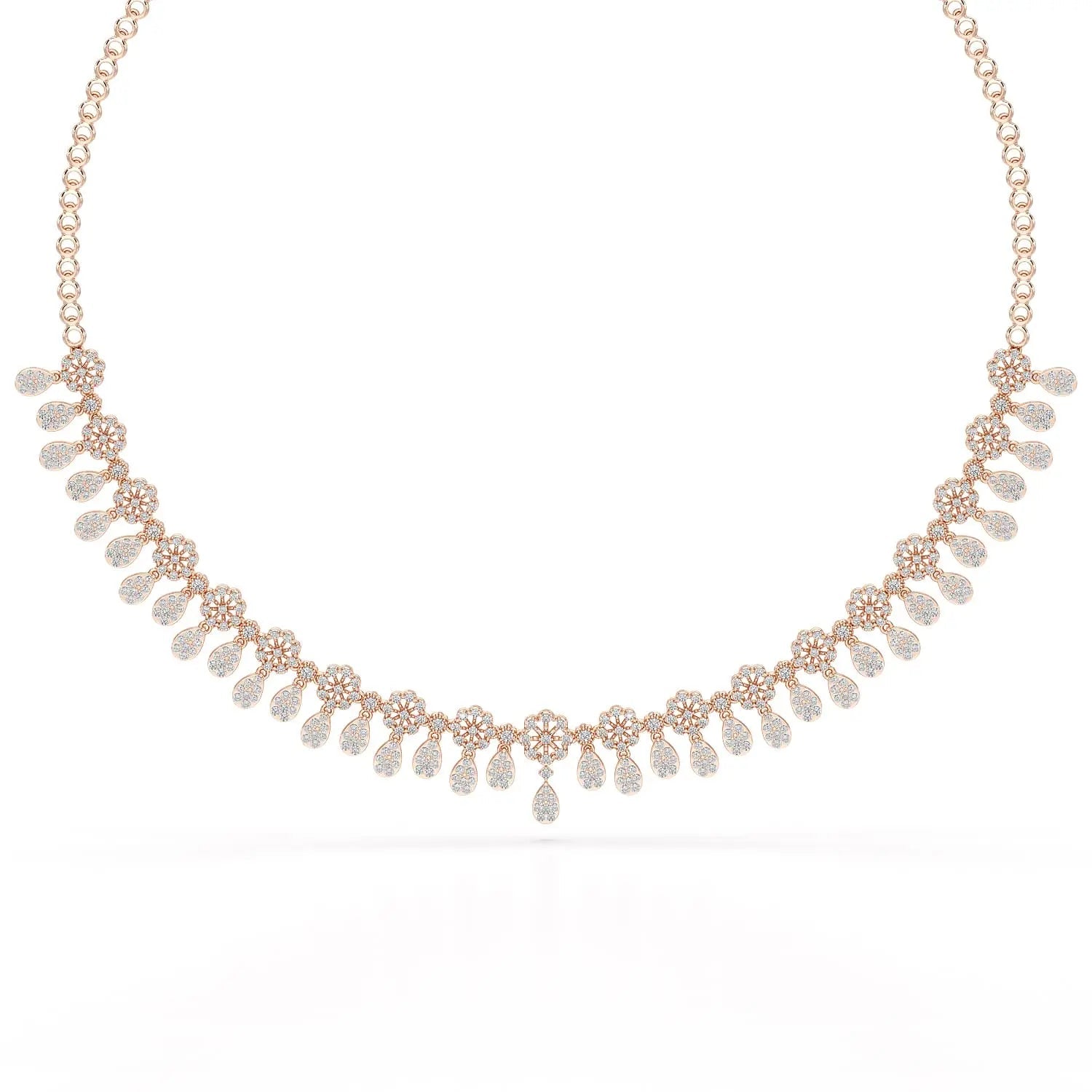 Round Cut Lab Grown Diamond 4.96 CT Elegant Choker Necklace