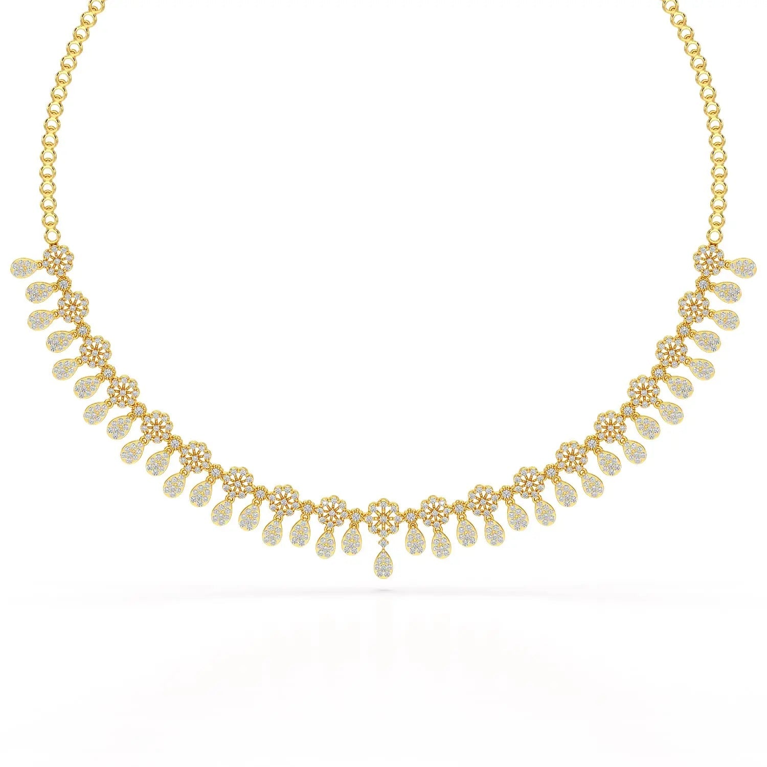 Round Cut Lab Grown Diamond 4.96 CT Elegant Choker Necklace