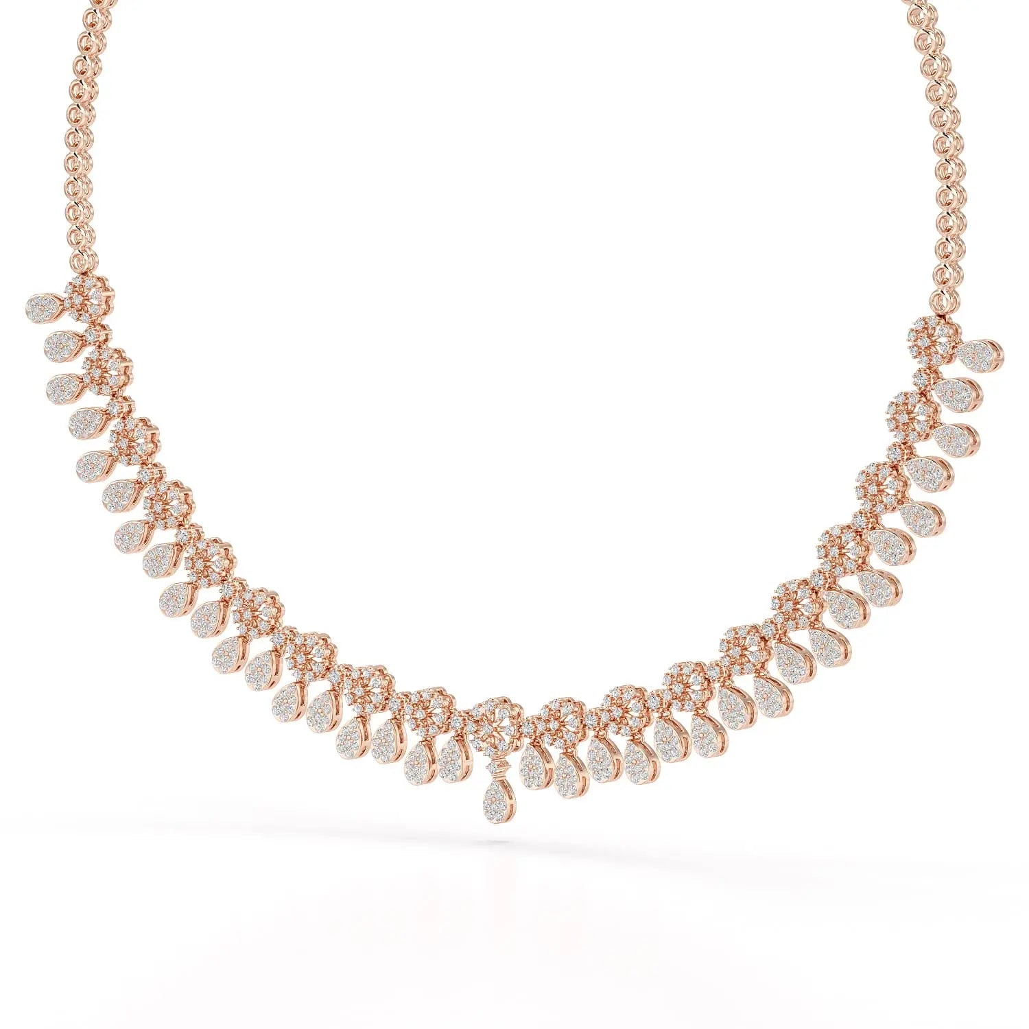 Round Cut Lab Grown Diamond 4.96 CT Elegant Choker Necklace