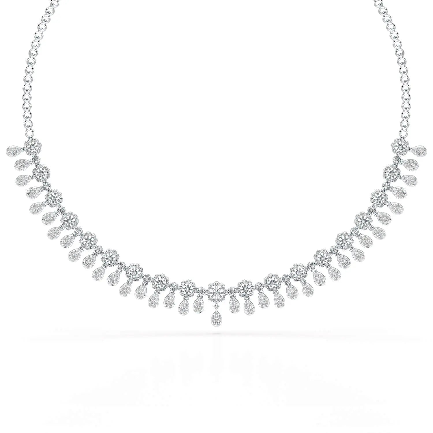 Round Cut Lab Grown Diamond 4.96 CT Elegant Choker Necklace