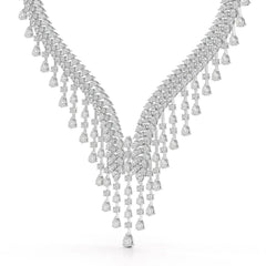 46.95 CT Lab Diamond Fancy Pear Cut Necklace Jama Jewels